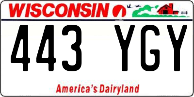 WI license plate 443YGY