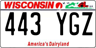 WI license plate 443YGZ