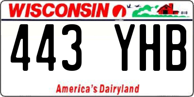 WI license plate 443YHB