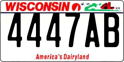 WI license plate 4447AB