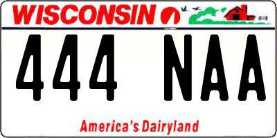 WI license plate 444NAA