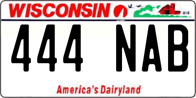 WI license plate 444NAB