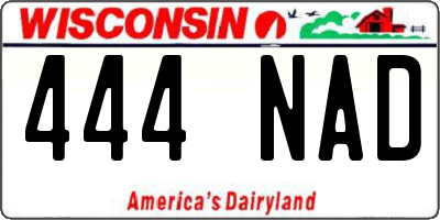 WI license plate 444NAD