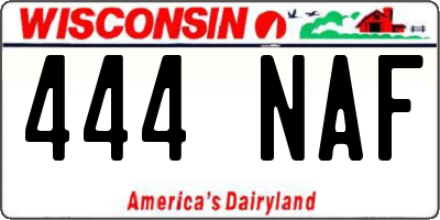 WI license plate 444NAF