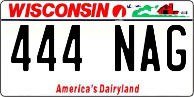 WI license plate 444NAG