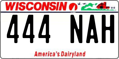 WI license plate 444NAH