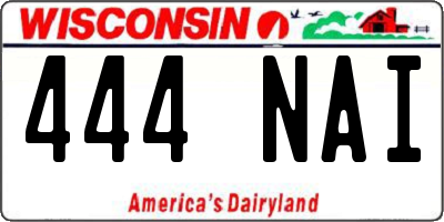 WI license plate 444NAI