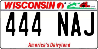 WI license plate 444NAJ