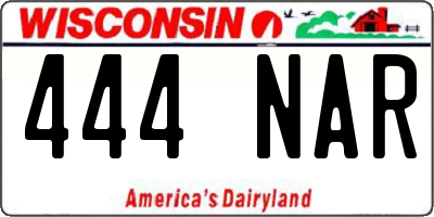 WI license plate 444NAR