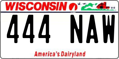 WI license plate 444NAW