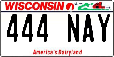 WI license plate 444NAY