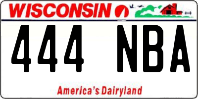 WI license plate 444NBA