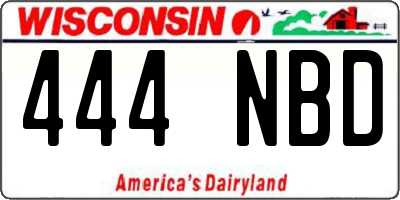 WI license plate 444NBD