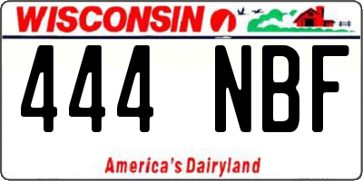 WI license plate 444NBF