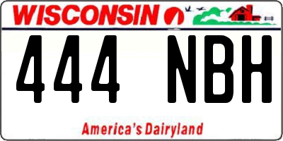 WI license plate 444NBH