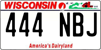 WI license plate 444NBJ