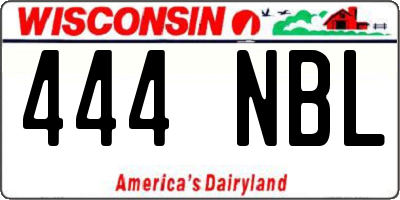 WI license plate 444NBL