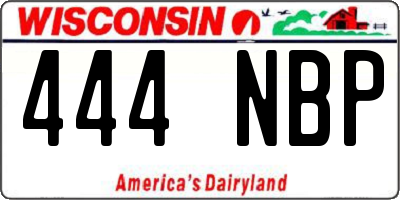 WI license plate 444NBP