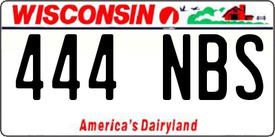 WI license plate 444NBS