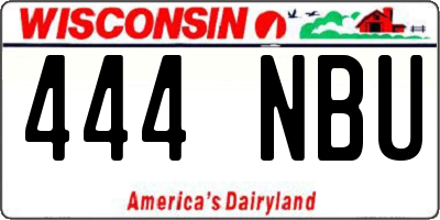 WI license plate 444NBU