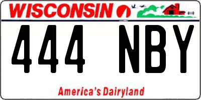 WI license plate 444NBY