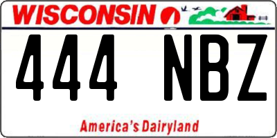 WI license plate 444NBZ