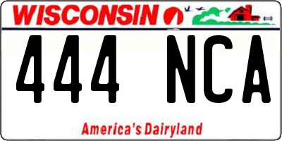 WI license plate 444NCA