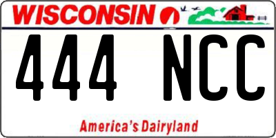 WI license plate 444NCC
