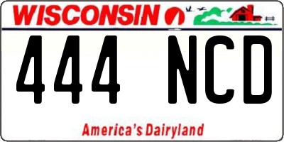 WI license plate 444NCD