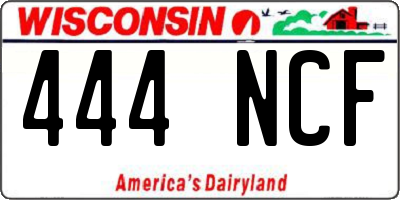 WI license plate 444NCF