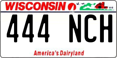 WI license plate 444NCH