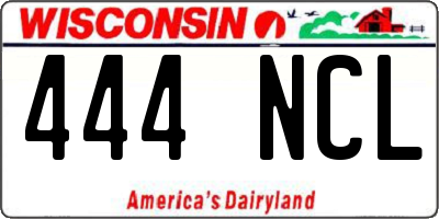 WI license plate 444NCL