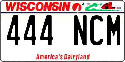 WI license plate 444NCM