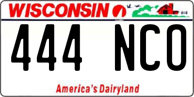 WI license plate 444NCO