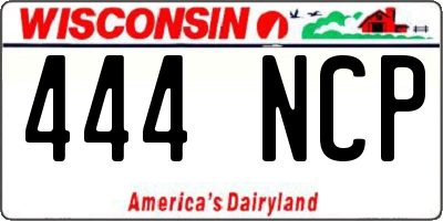 WI license plate 444NCP