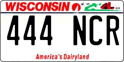WI license plate 444NCR