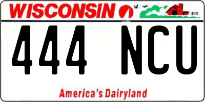 WI license plate 444NCU