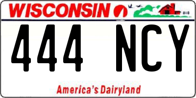 WI license plate 444NCY