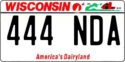 WI license plate 444NDA