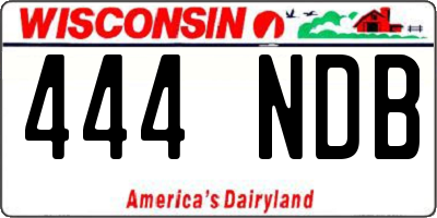 WI license plate 444NDB