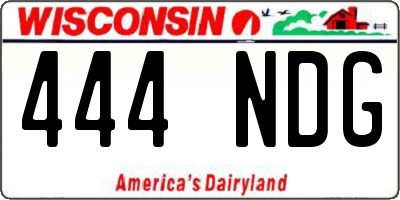 WI license plate 444NDG