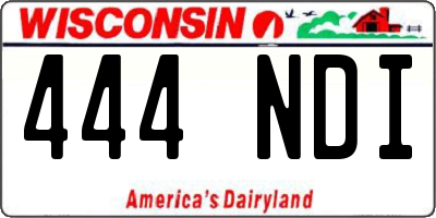 WI license plate 444NDI