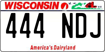WI license plate 444NDJ