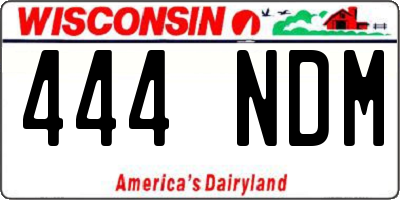 WI license plate 444NDM