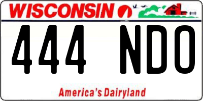 WI license plate 444NDO