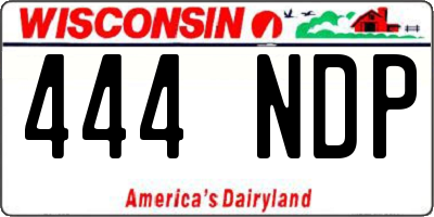 WI license plate 444NDP