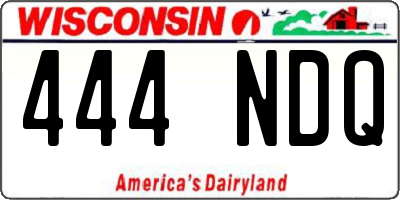 WI license plate 444NDQ