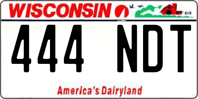 WI license plate 444NDT