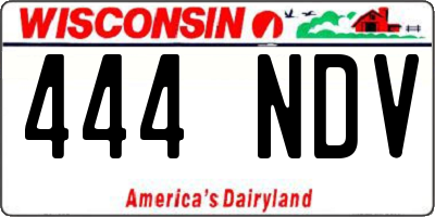 WI license plate 444NDV
