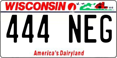WI license plate 444NEG